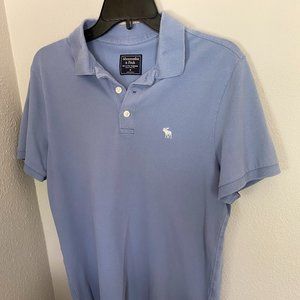 Abercrombie & Fitch faded blue short sleeve polo shirt